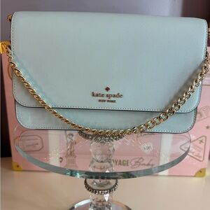 Kate Spade Sky Blue Crossbody with Gold Chain